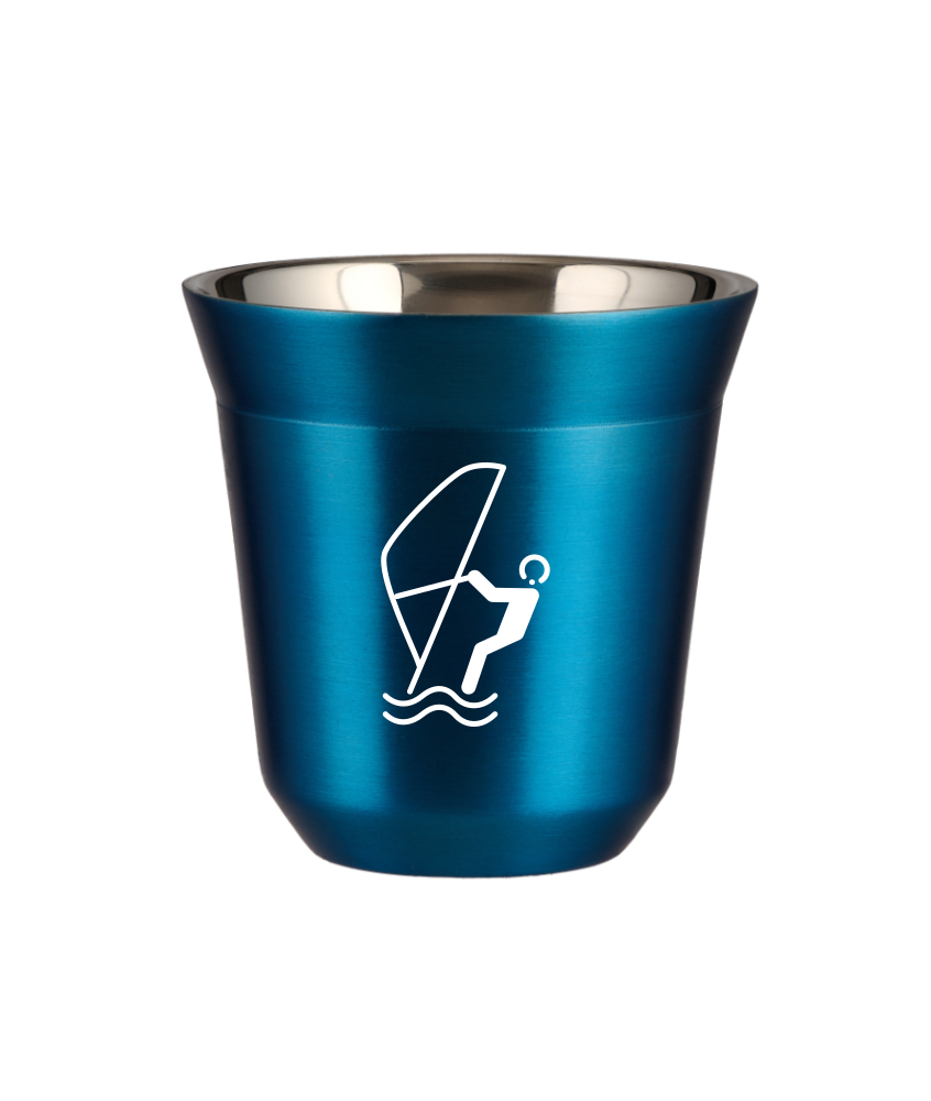 Cup 240 ml METALLIC BLUE "Water sports (white)"
