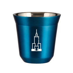 Cup 240 ml METALLIC BLUE "Pałac kultury i nauki (white)"