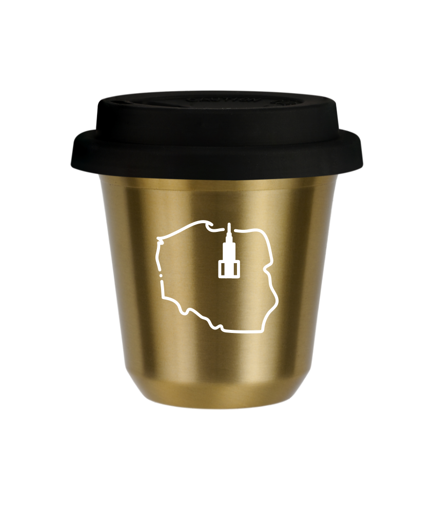 Kubek zloty 240 ml, POLSKA (bialy) z pokrywka czarna kubek termiczny na kawe | 85,00 zł Kubek zloty 240 ml, POLSKA (bialy) z pokrywka czarna kubek termiczny na kawe | 85,00 zł