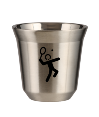 Kubek srebrny 240 ml, TENIS 2 (czarny)