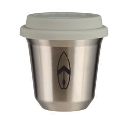 Cup 80 ml SILVER "Board (black)", with white lid