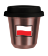 R?owy kubek zloto 240 ml, FLAGA POLSKI z pokrywka czarna kubek termiczny na kawe | 85,00 zł