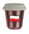 R?owy kubek zloto 240 ml, FLAGA POLSKI z pokrywka biala kubek termiczny na kawe | 85,00 zł