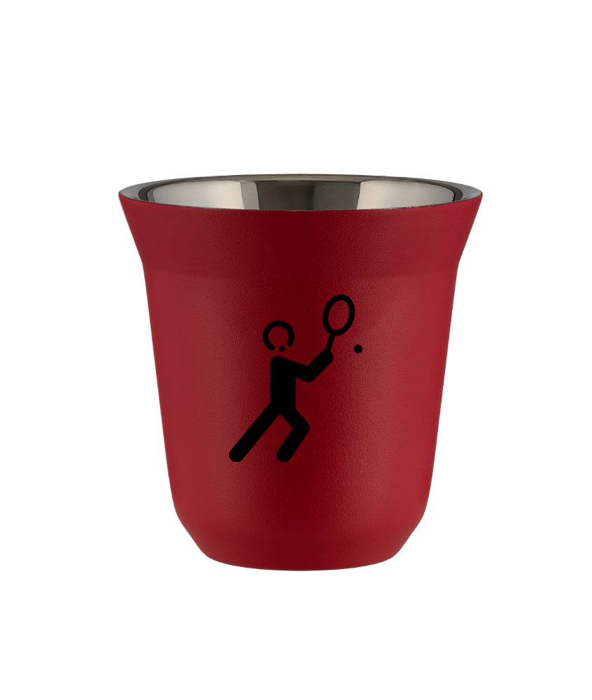 Kubek czerwony mat 240 ml, TENIS 1 (czarny) kubek termiczny na kawe | 75,00 zł