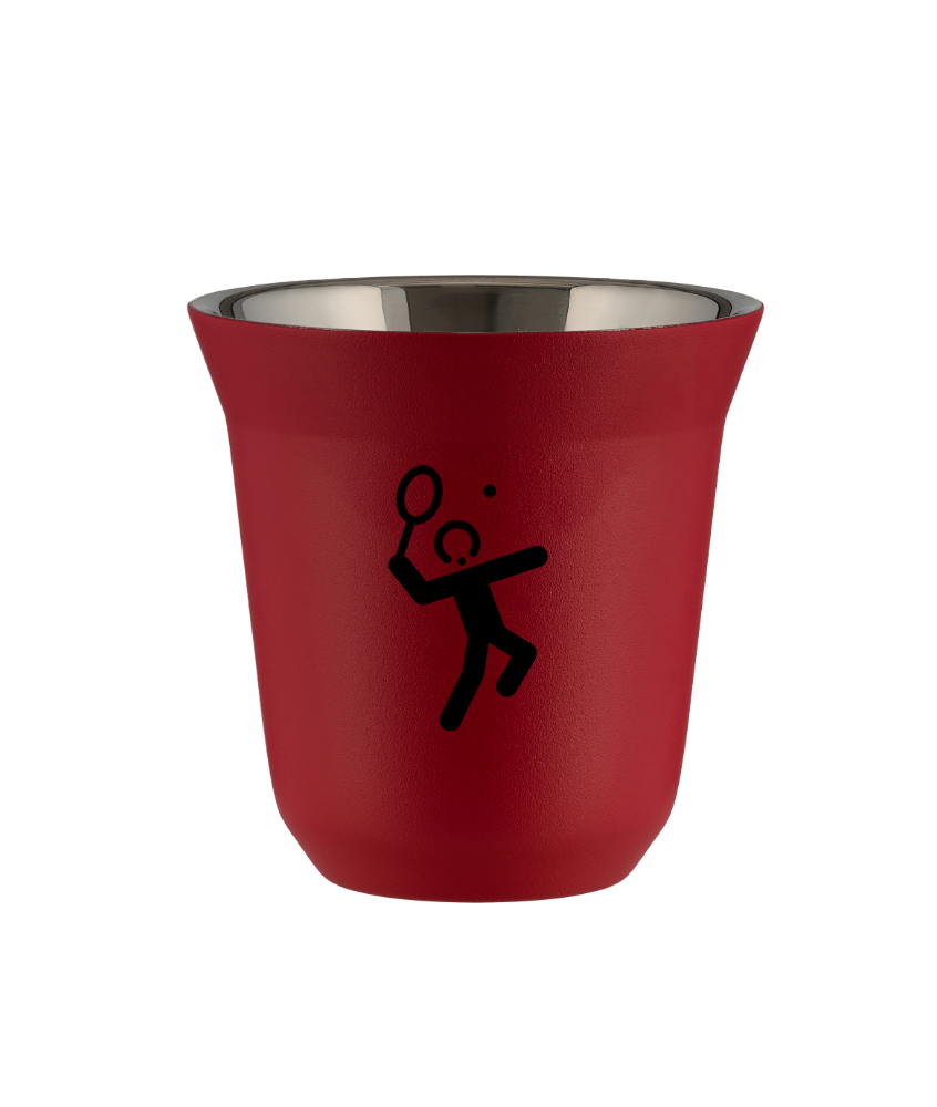Kubek czerwony mat 240 ml, TENIS 2 (czarny) kubek termiczny na kawe | 75,00 zł Kubek czerwony mat 240 ml, TENIS 2 (czarny) kubek termiczny na kawe | 75,00 zł