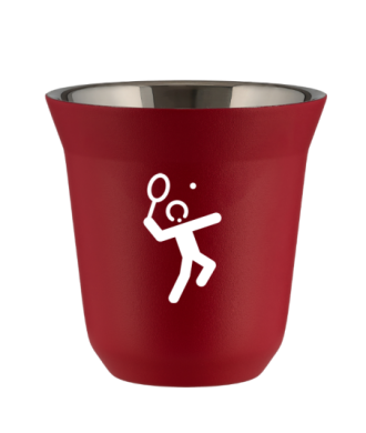 Kubek czerwony mat 240 ml, TENIS 2 (bialy)