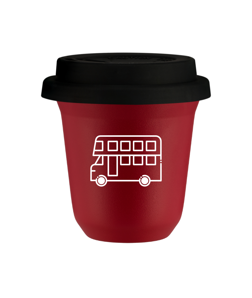 Kubek czerwony mat 240 ml, AUTOBUS (bialy) z pokrywka czarna kubek termiczny na kawe | 80,00 zł Kubek czerwony mat 240 ml, AUTOBUS (bialy) z pokrywka czarna kubek termiczny na kawe | 80,00 zł