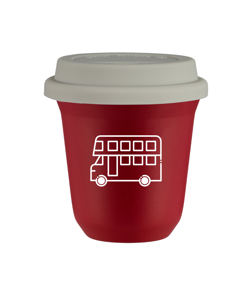 Kubek czerwony mat 240 ml, AUTOBUS (bialy) z pokrywka biala kubek termiczny na kawe | 80,00 zł Kubek czerwony mat 240 ml, AUTOBUS (bialy) z pokrywka biala kubek termiczny na kawe | 80,00 zł