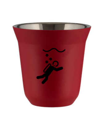 Kubek czerwony mat 240 ml, NURKOWANIE