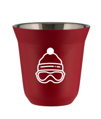 Kubek czerwony mat 240 ml, CZAPKA (bialy)