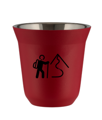 Kubek czerwony mat 240 ml, WSPINACZKA 2 (czarny)
