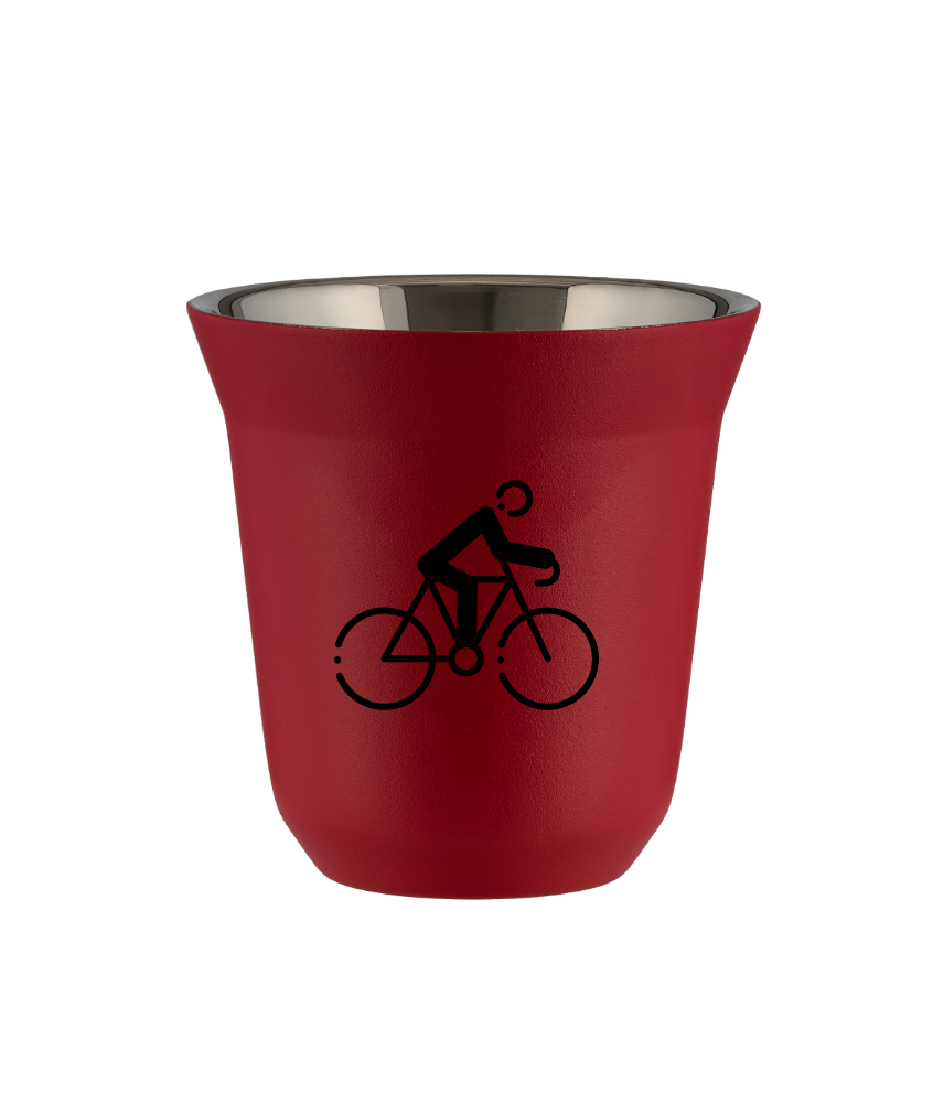 Cup 240 ml RED "Cycling 3 (black)"