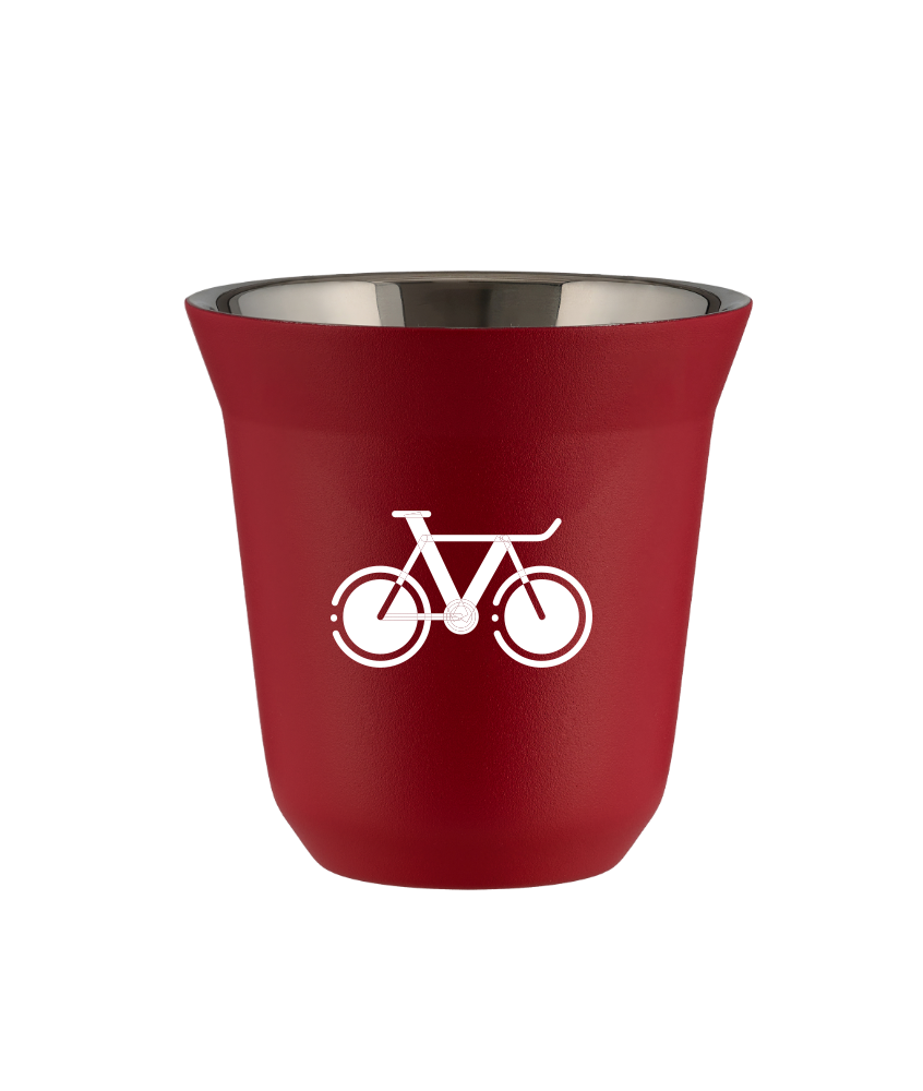 Kubek 240 ml CZERWONY "Rower 1 (biały)"