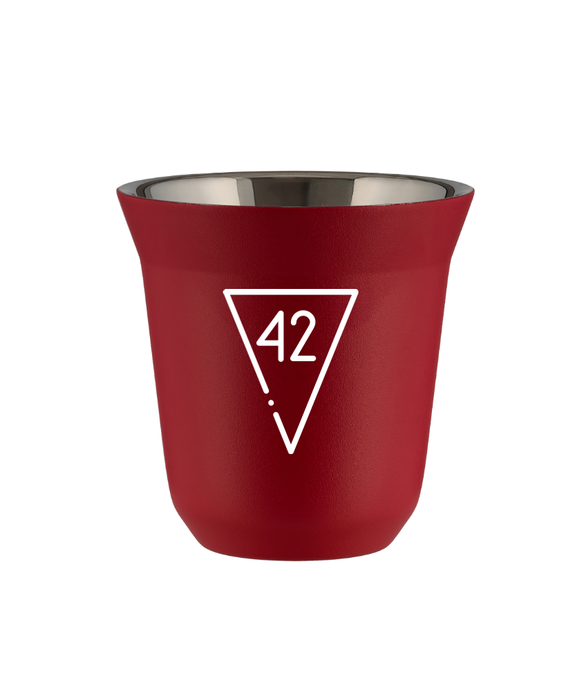 Kubek 240 ml CZERWONY "42 (biały)"