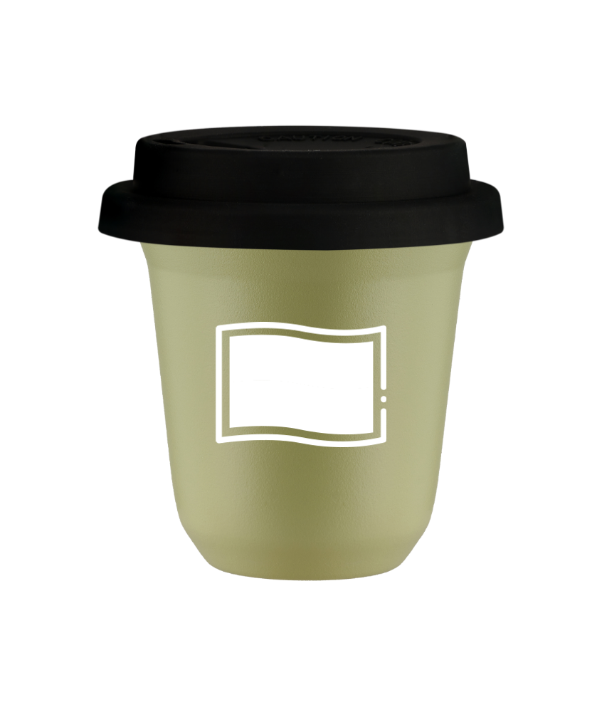 Kubek pistacjowy 240 ml, FLAGA POLSKI (bialy) z pokrywka czarna kubek termiczny na kawe | 85,00 zł