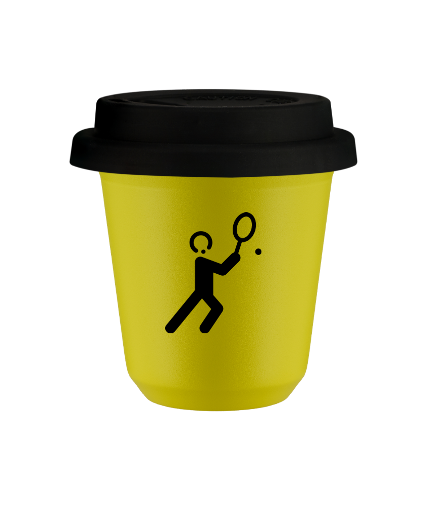 Kubek canary yellow 240 ml, TENIS 1 z pokrywka czarna kubek termiczny na kawe | 80,00 zł Kubek canary yellow 240 ml, TENIS 1 z pokrywka czarna kubek termiczny na kawe | 80,00 zł