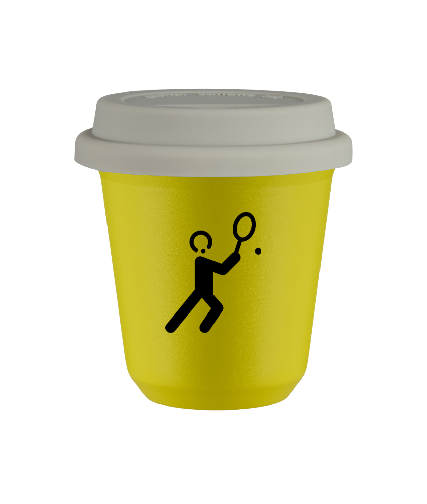 Kubek canary yellow 240 ml, TENIS 1 z pokrywka biala kubek termiczny na kawe | 80,00 zł Kubek canary yellow 240 ml, TENIS 1 z pokrywka biala kubek termiczny na kawe | 80,00 zł