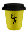 Kubek canary yellow 240 ml, TENIS 2 z pokrywka czarna kubek termiczny na kawe | 80,00 zł