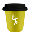 Kubek canary yellow 240 ml, TENIS 2 (bialy) z pokrywka czarna kubek termiczny na kawe | 80,00 zł