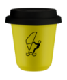 Kubek canary yellow 240 ml, SPORTY WODNE z pokrywka czarna kubek termiczny na kawe | 80,00 zł