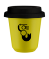 Kubek canary yellow 240 ml, WARSZAWSKA SYRENKA z pokrywka czarna kubek termiczny na kawe | 80,00 zł