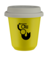 Kubek canary yellow 240 ml, WARSZAWSKA SYRENKA z pokrywka biala kubek termiczny na kawe | 80,00 zł
