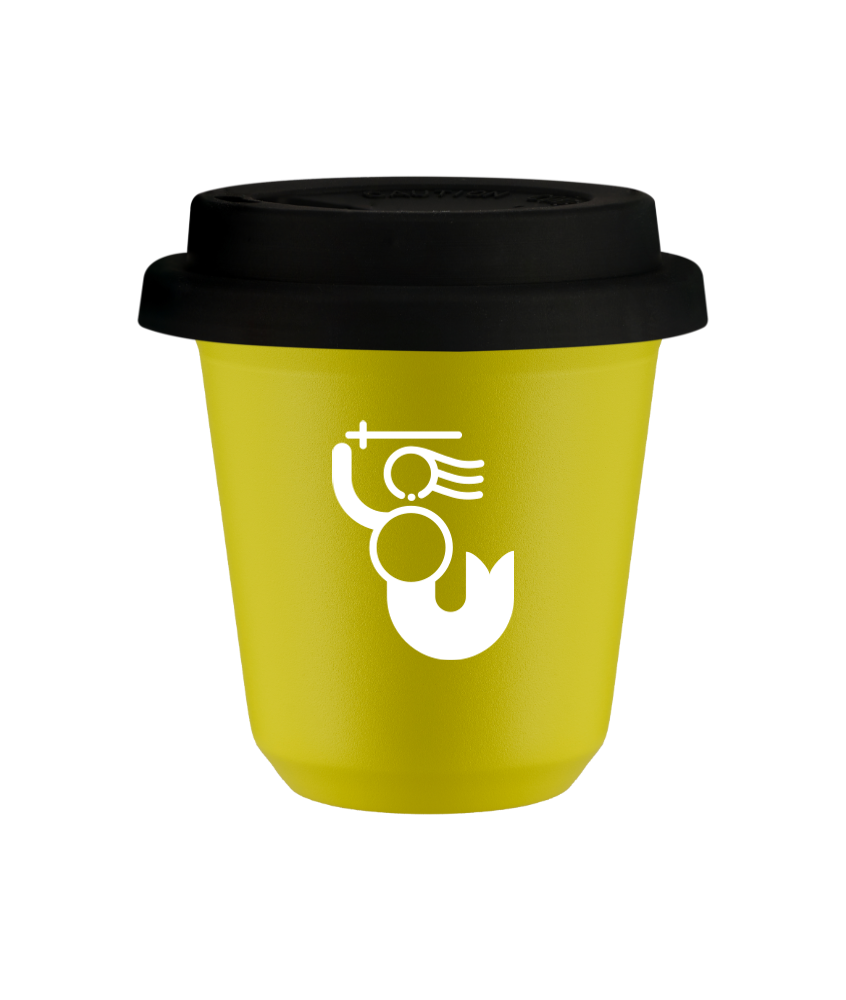 Kubek canary yellow 240 ml, WARSZAWSKA SYRENKA (bialy) z pokrywka czarna kubek termiczny na kawe | 80,00 zł Kubek canary yellow 240 ml, WARSZAWSKA SYRENKA (bialy) z pokrywka czarna kubek termiczny na kawe | 80,00 zł