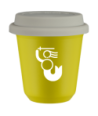 Kubek canary yellow 240 ml, WARSZAWSKA SYRENKA (bialy) z pokrywka biala kubek termiczny na kawe | 80,00 zł