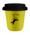 Kubek canary yellow 240 ml, NURKOWANIE (czarny) z pokrywka czarna kubek termiczny na kawe | 85,00 zł