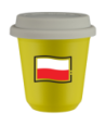 Kubek canary yellow 240 ml, FLAGA POLSKI z pokrywka biala kubek termiczny na kawe | 85,00 zł