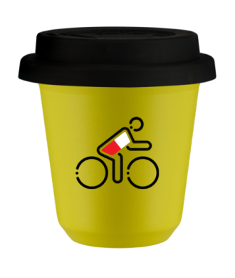 Kubek canary yellow 240 ml, KOLARZ W POLSKICH BARWACH z pokrywka czarna