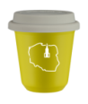 Kubek canary yellow 240 ml, POLSKA (bialy) z pokrywka biala kubek termiczny na kawe | 85,00 zł