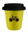 Kubek canary yellow 240 ml, ROWER 1 (czarny) z pokrywka czarna kubek termiczny na kawe | 85,00 zł