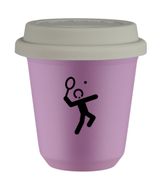 Kubek liliowy 240 ml, TENIS 2 z pokrywka biala
