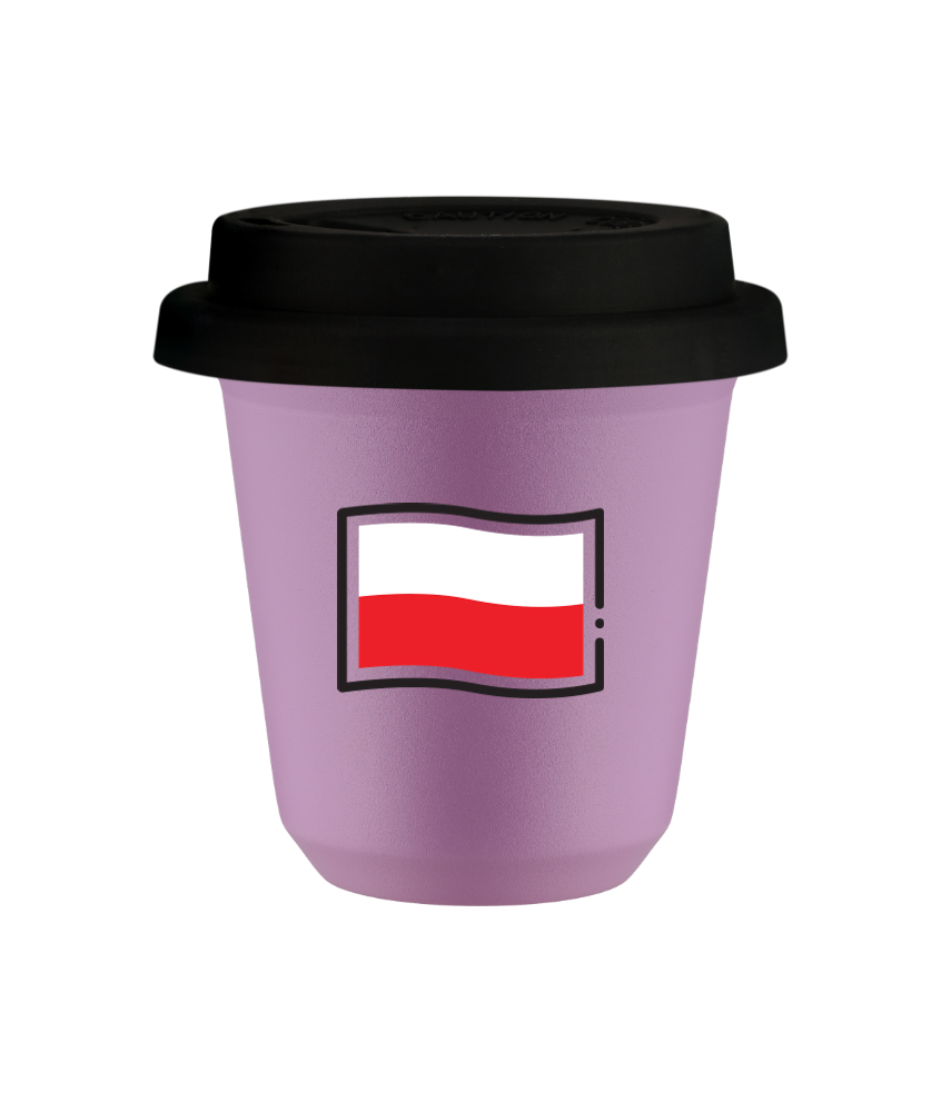 Kubek liliowy 240 ml, FLAGA POLSKI z pokrywka czarna kubek termiczny na kawe | 85,00 zł Kubek liliowy 240 ml, FLAGA POLSKI z pokrywka czarna kubek termiczny na kawe | 85,00 zł