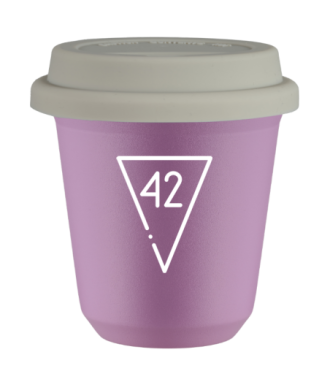 Kubek 240 ml LILIOWY "42 (biały)", z białą pokrywką Kubek 240 ml LILIOWY "42 (biały)", z białą pokrywką