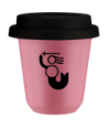 Kubek hot pink 240 ml, WARSZAWSKA SYRENKA (czarny) z pokrywka czarna kubek termiczny na kawe | 80,00 zł