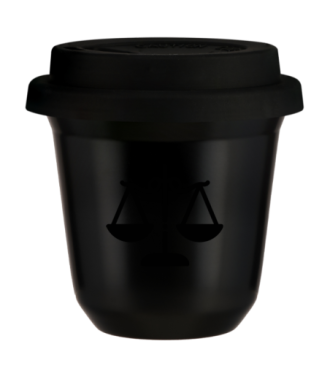 Kubek 80 ml CZARNY "Waga", z czarną pokrywką Kubek 80 ml CZARNY "Waga", z czarną pokrywką