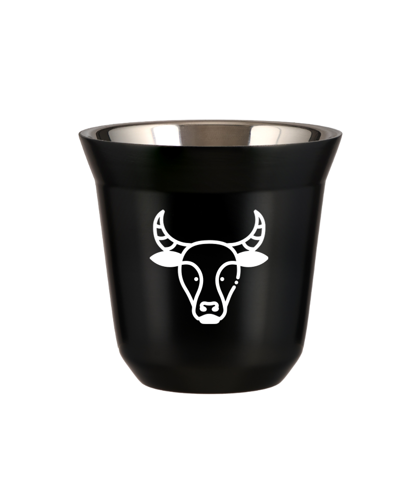 Kubek 80 ml CZARNY "Baran (biały)"