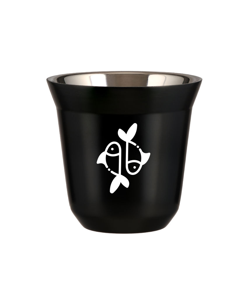 Kubek 80 ml CZARNY "Byk (biały)"
