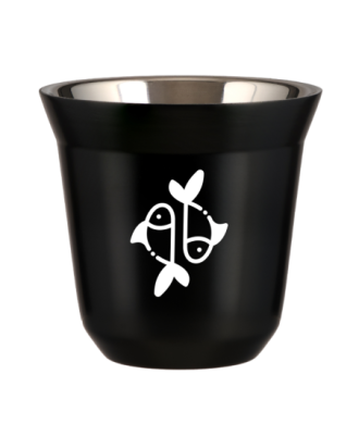 Kubek 80 ml CZARNY "Ryby (biały)" Kubek 80 ml CZARNY "Ryby (biały)"