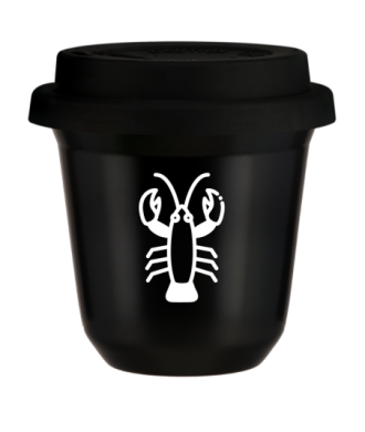 Kubek 80 ml CZARNY "Rak (biały)", z czarną pokrywką Kubek 80 ml CZARNY "Rak (biały)", z czarną pokrywką