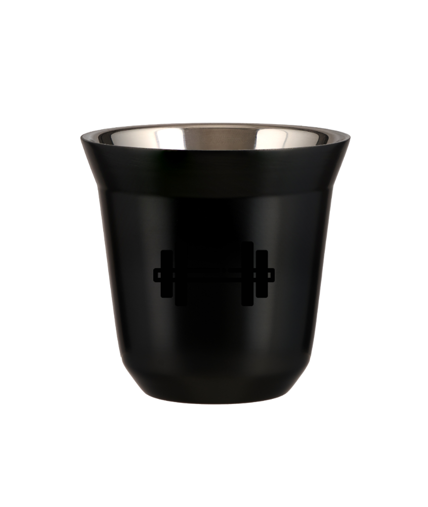 Kubek 80 ml CZARNY "Sztanga"