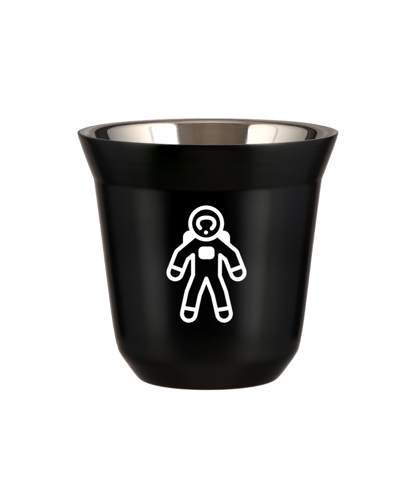 Kubek 80 ml CZARNY "Astronauta (biały)"