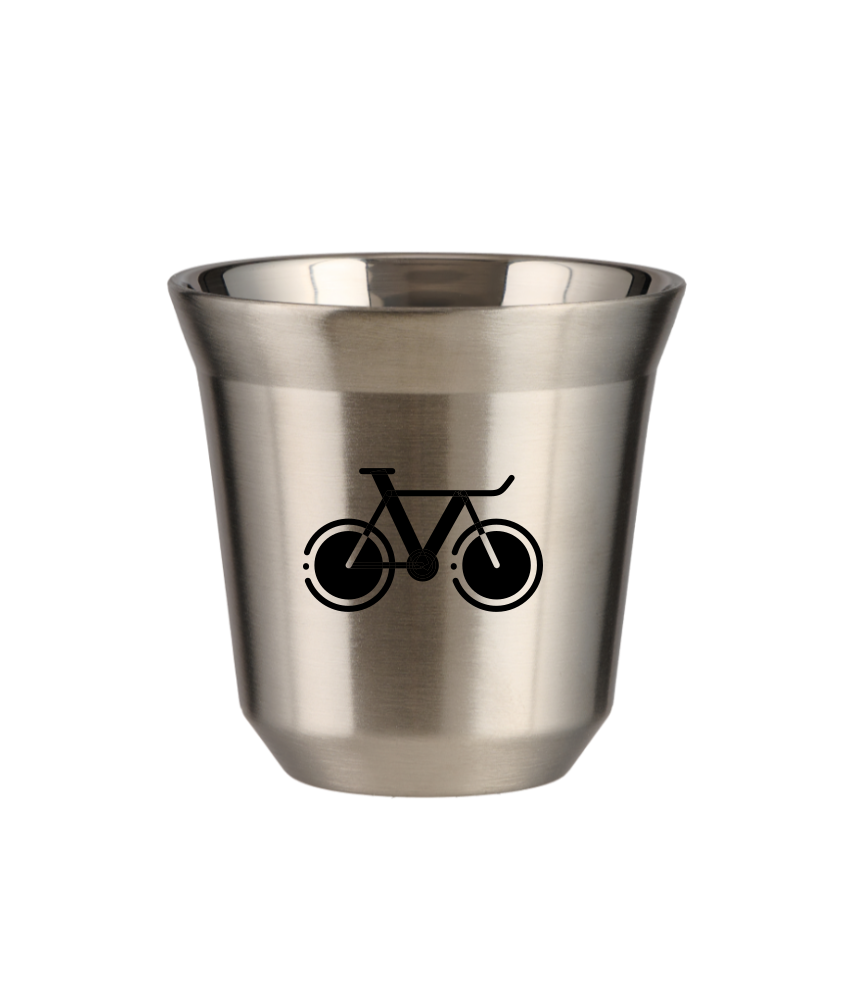 Kubek 80 ml SREBRNY "Rower 1 (czarny)"
