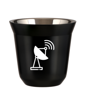 Kubek 80 ml CZARNY "Antena (biały)" Kubek 80 ml CZARNY "Antena (biały)"