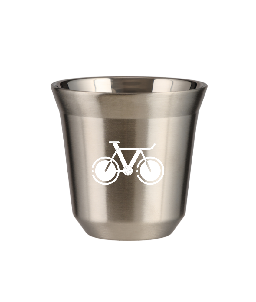 Kubek 80 ml SREBRNY "Rower 1 (biały)"