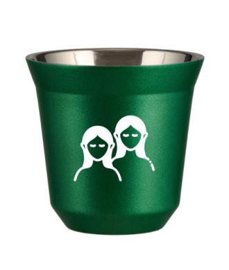 Kubek 80 ml ZIELONY METALIC "Bliźnięta (biały)" Kubek 80 ml ZIELONY METALIC "Bliźnięta (biały)"
