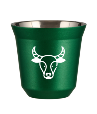 Kubek 80 ml ZIELONY METALIC "Byk (biały)" Kubek 80 ml ZIELONY METALIC "Byk (biały)"