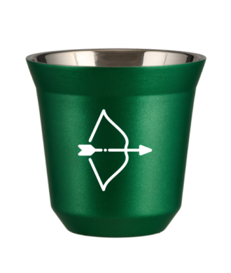 Kubek 80 ml ZIELONY METALIC "Strzelec (biały)" Kubek 80 ml ZIELONY METALIC "Strzelec (biały)"